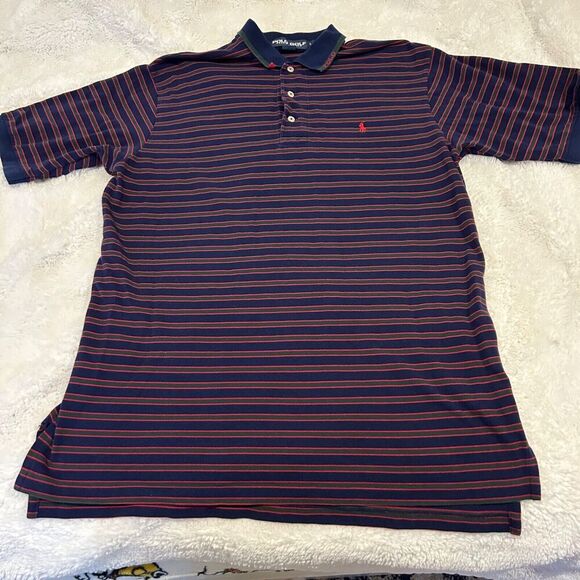 Polo Golf by‎ Ralph Lauren Stripped Polo In Blue/ Red Mens Size L - Picture 7 of 7